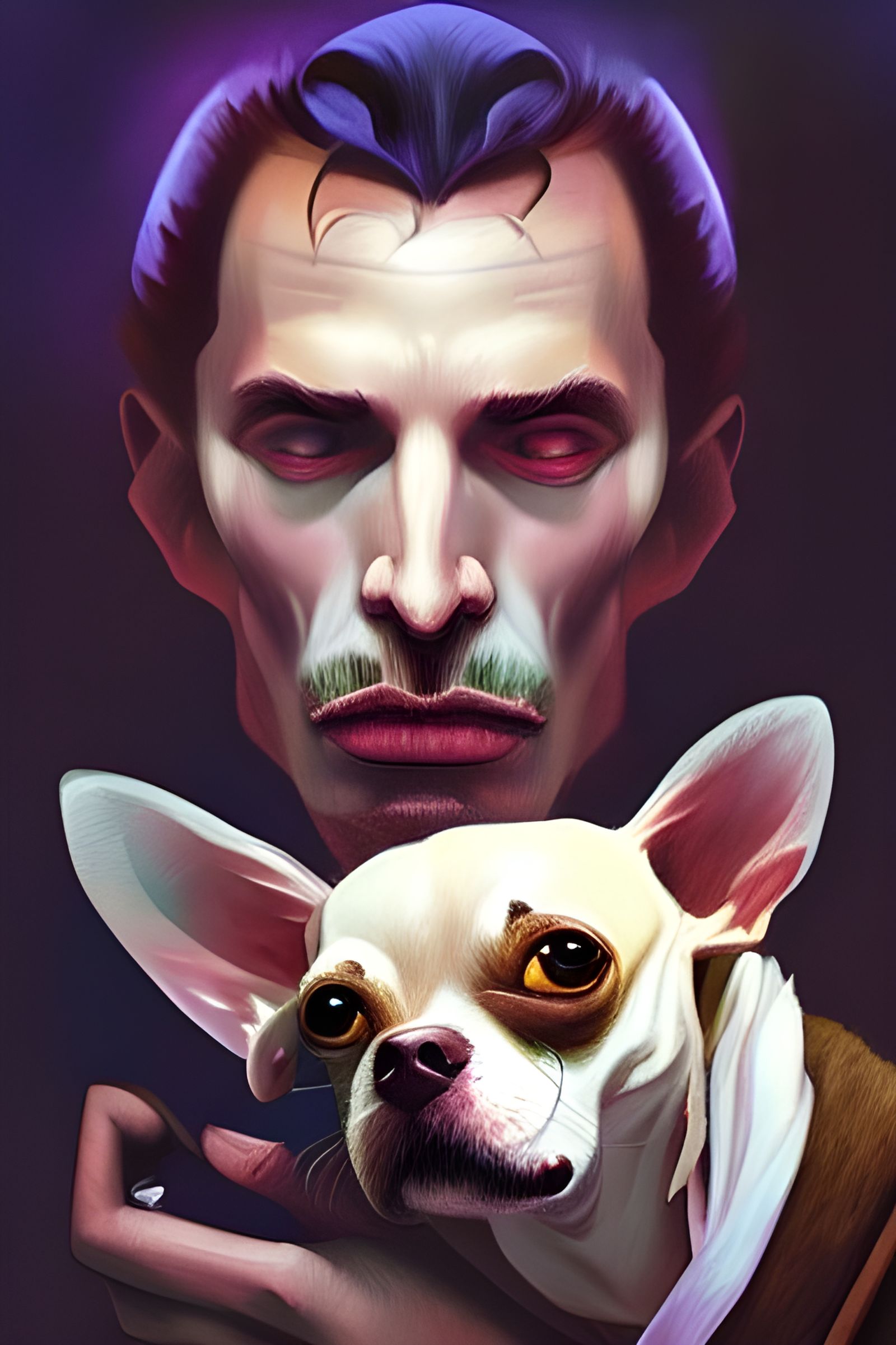Dracula and Chihuahua: 80s Portrait in Unreal Engine