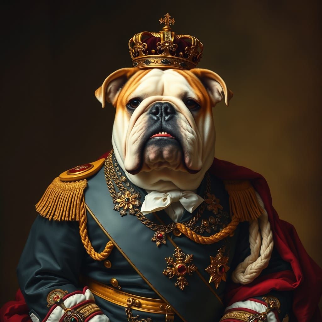Bulldog Aristocrat in Vintage Regalia