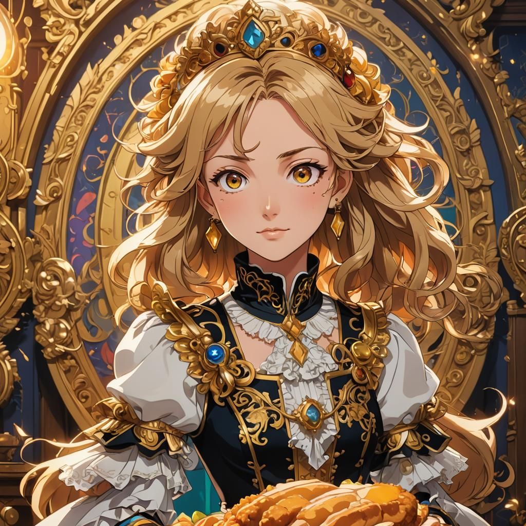 Anime Portrait of Schnitzel Princess in Studio Trigger Style