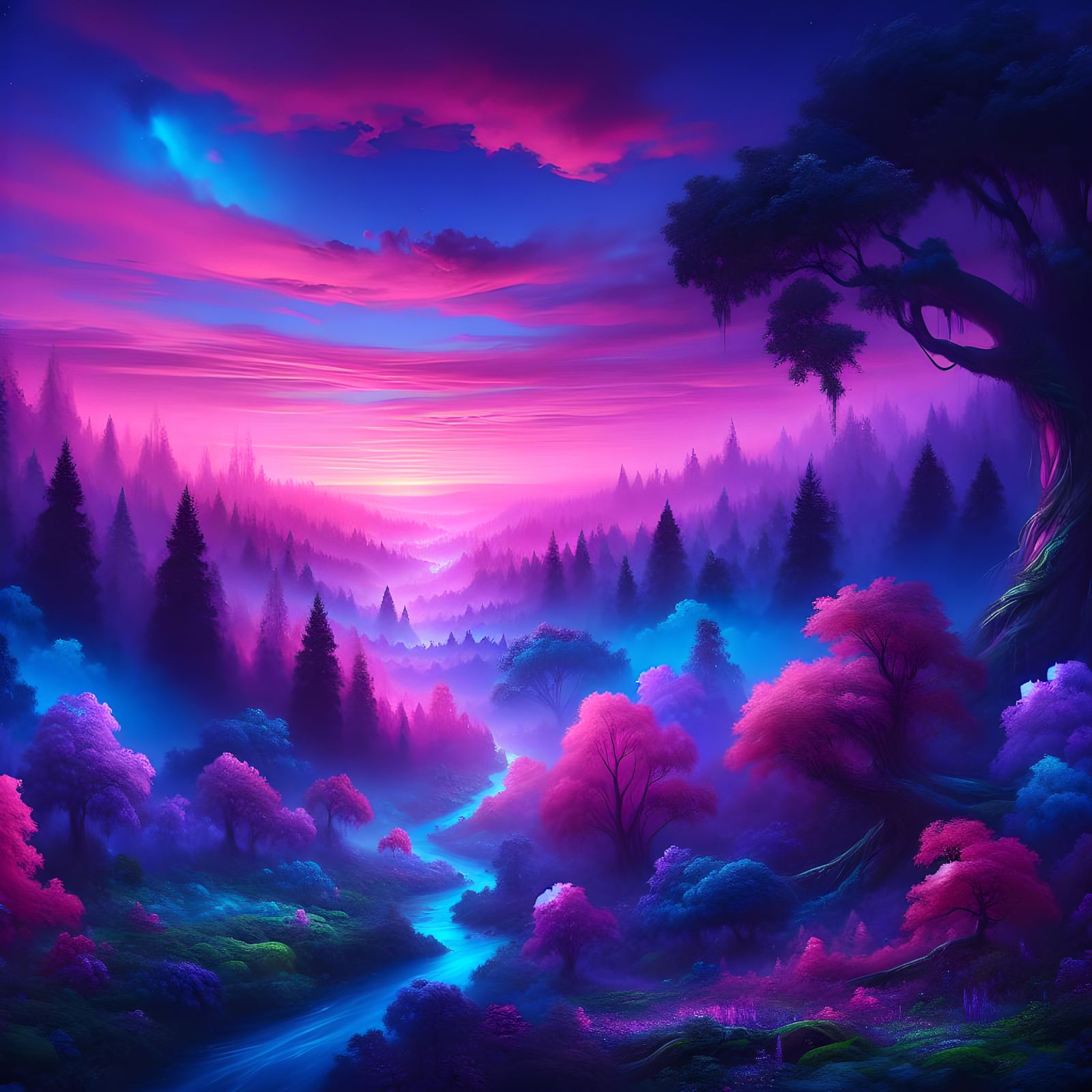 Fucia, pink, purple, lavendar, blue, dark royal purple, dark...