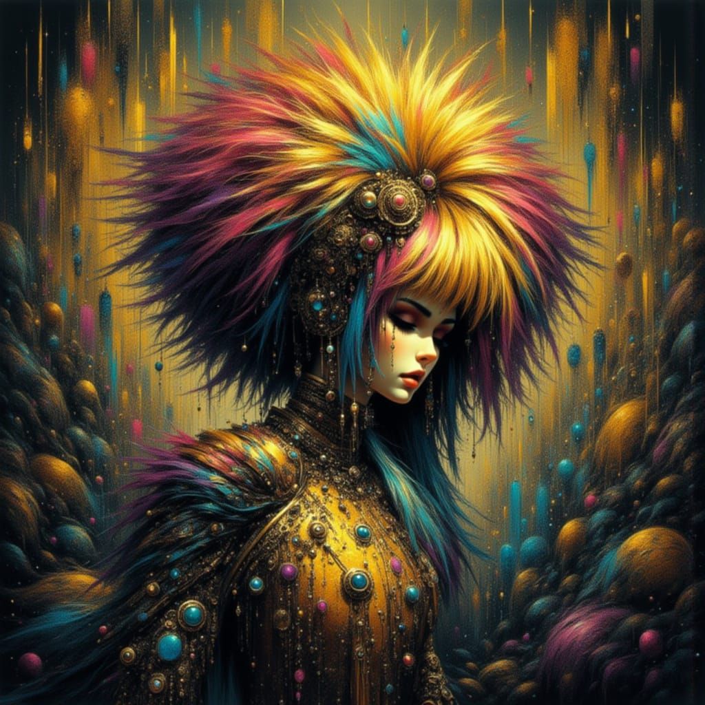 Abstract Psychosis Portrait with Distorted Features