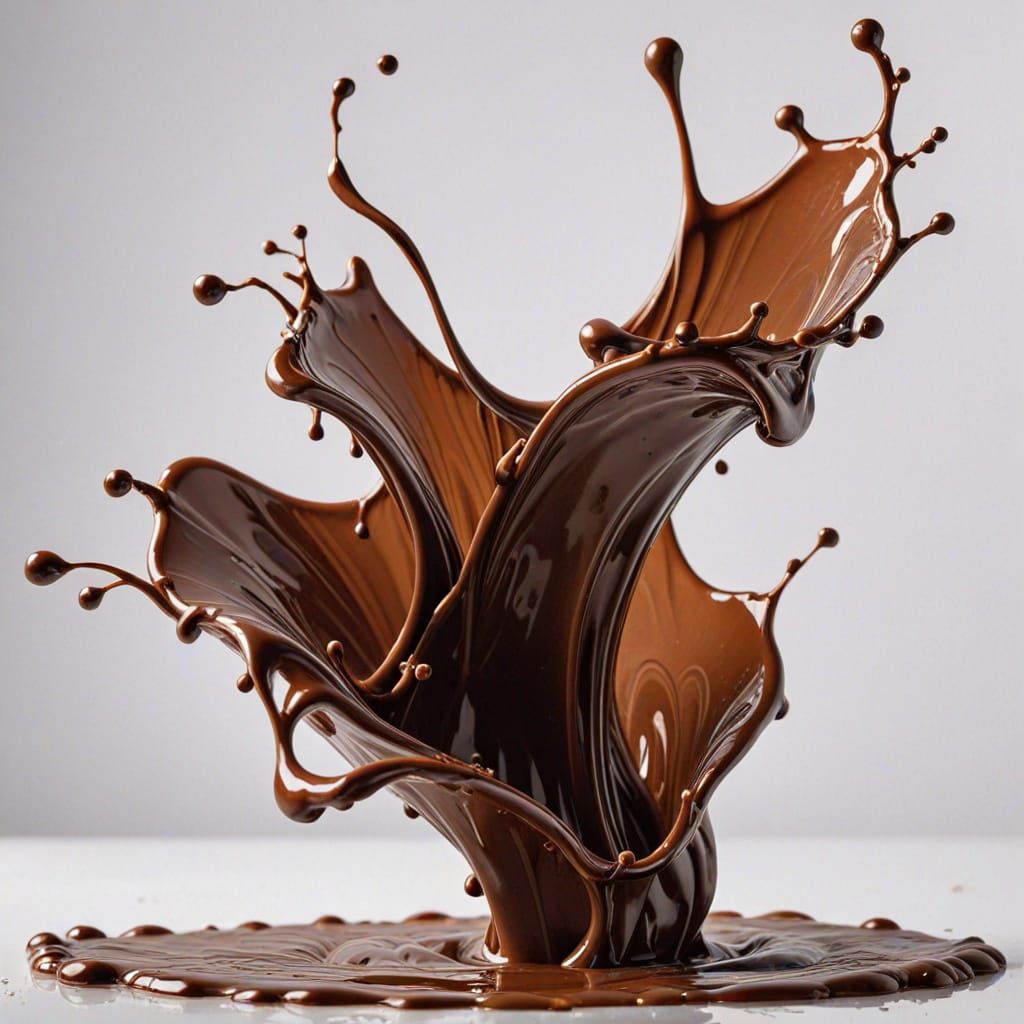 Dramatic Splash of Melted Milk Chocolate