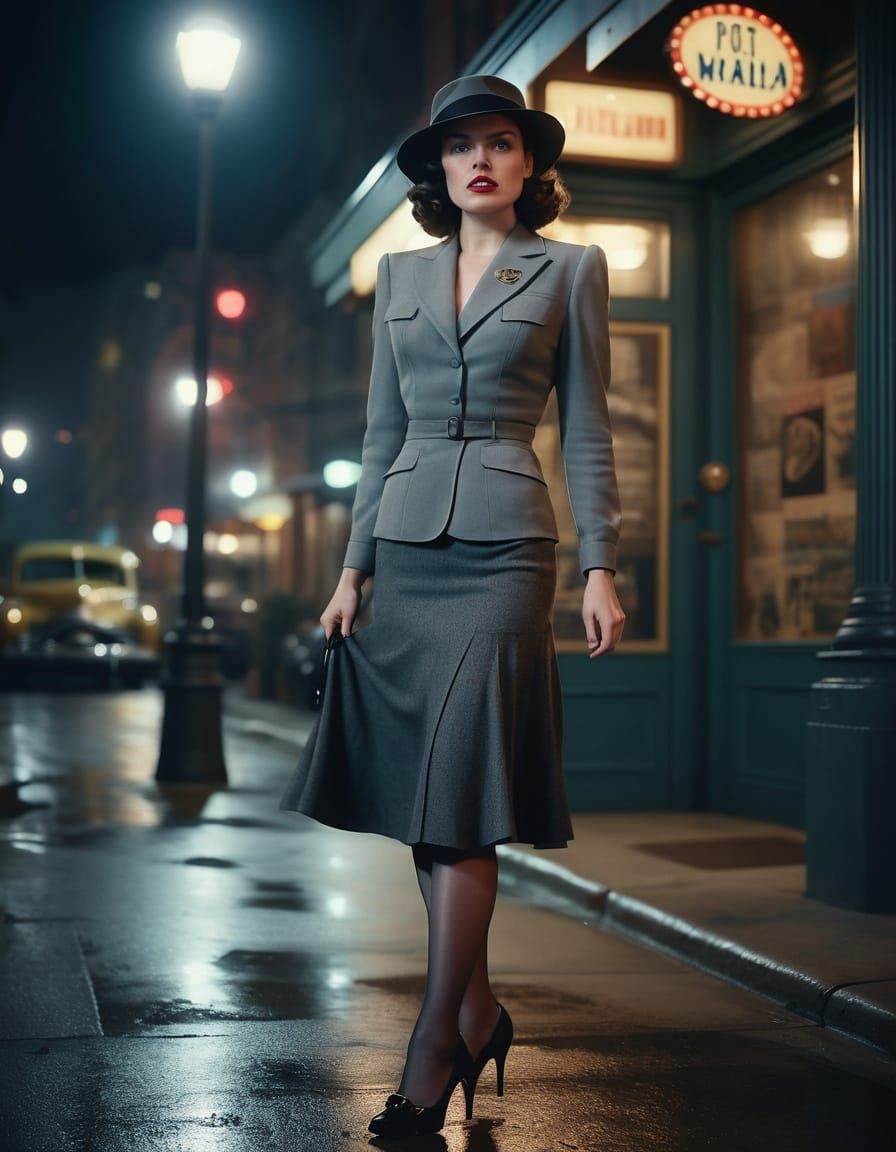 Vintage Pin Up Goddess in Film Noir Style