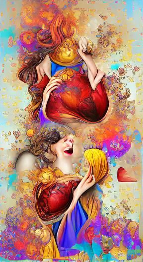 Renaissance Woman's Heart Exploding With Love