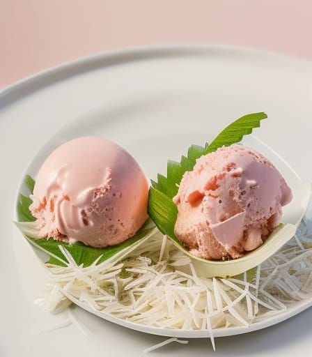 Colorful Coconut Ice Cream Still Life