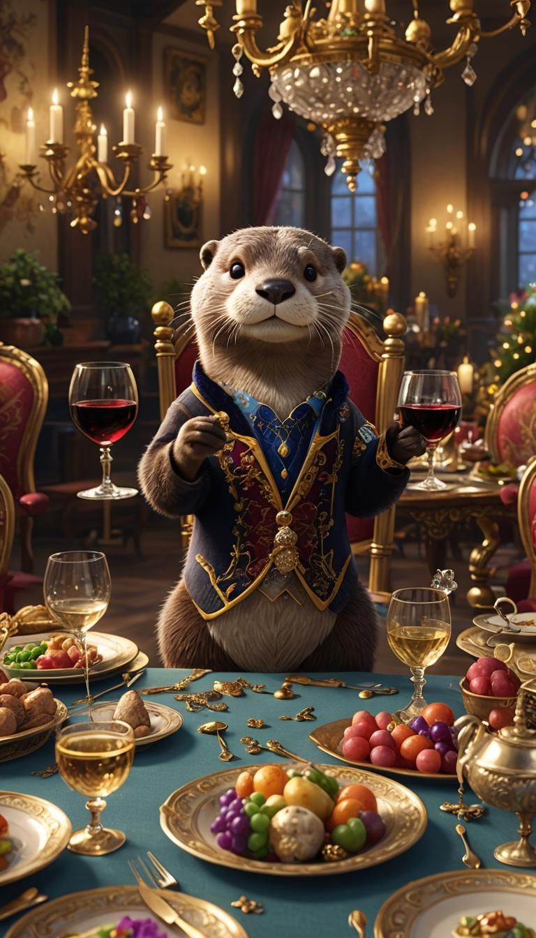 Royal Otter Charms Dinner Guests: 3D Pixar Animation
