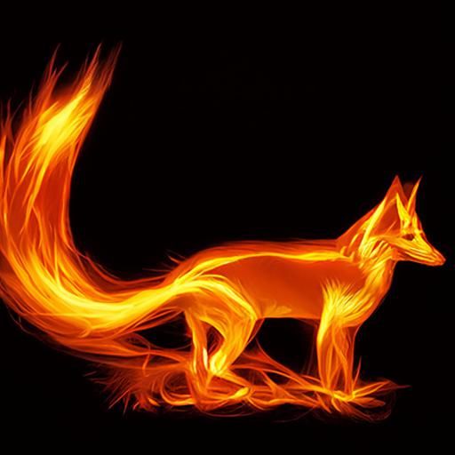 Fiery Fox: An Artistic Render of Living Flame