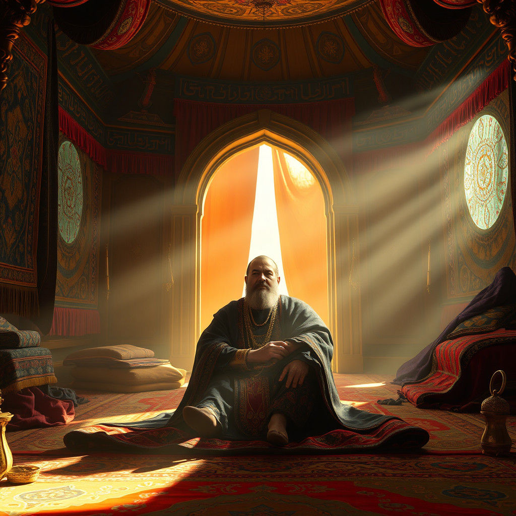 Abraham in Golden Light: A Fantasy Scene