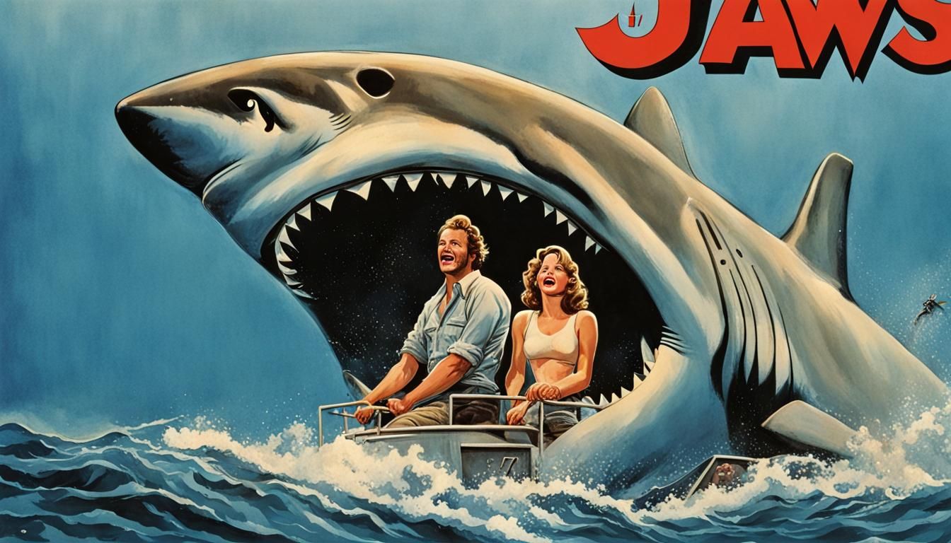 Jaws Eating People Poster 2