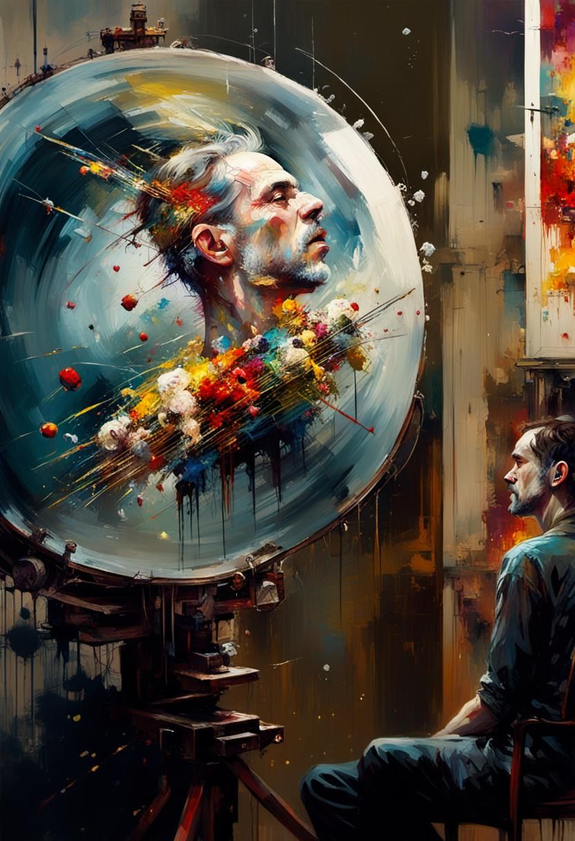 Detailed Painting with Triadic Colors, Fine Art