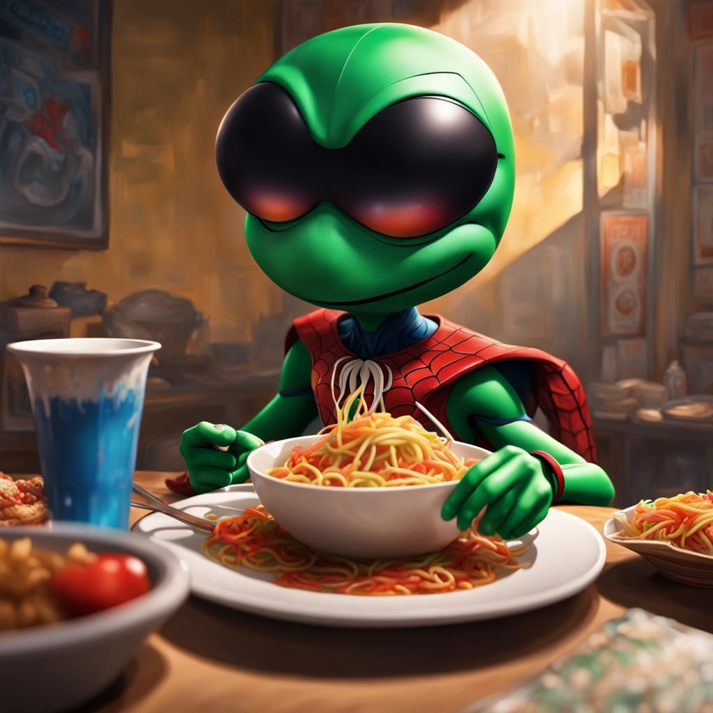 Marvin the Martian and Spiderman's Chinese Feast