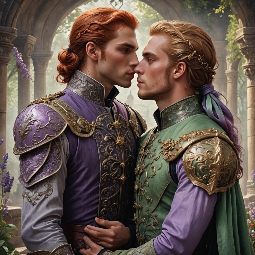 Fantasy Art: Prince and Duke Kissing