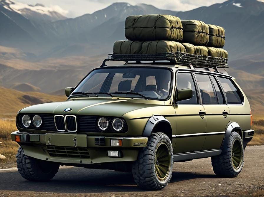 Military BMW E30 Touring Airdrop in Tactical Style