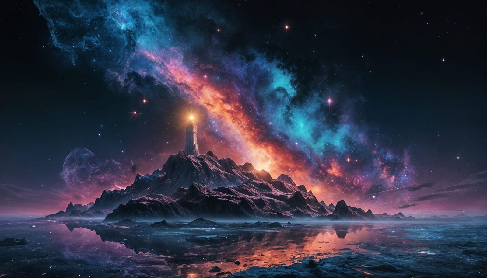 Surreal Cosmic Holographic Artwork