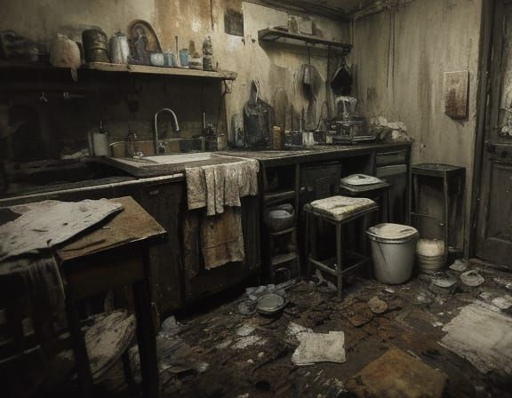 Dark Surrealism: A Messy Room in Oils