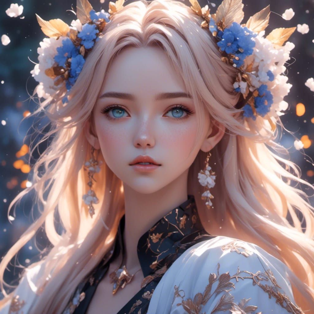 Anime Blonde Girl for Vlogging Channel in 3D Style