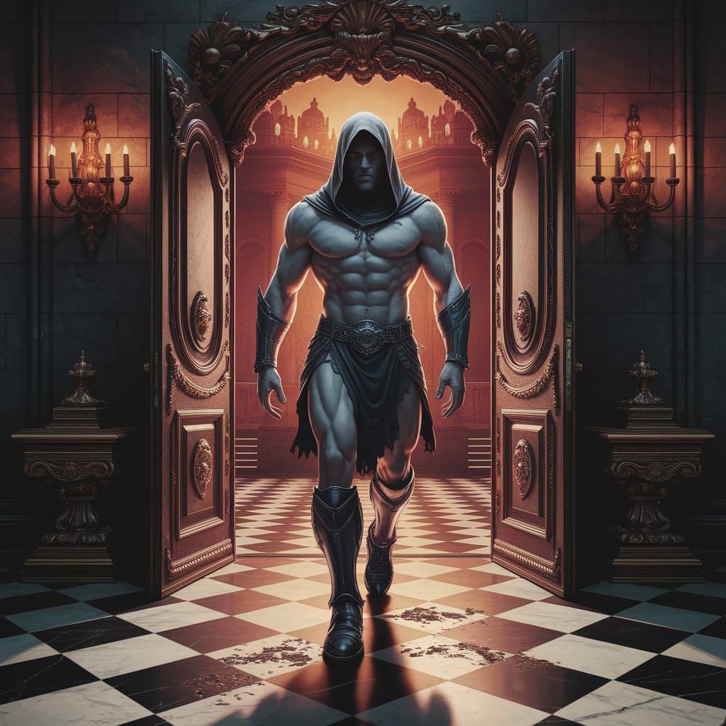 Cosmic Deity Emerges from Palace Shadows in Hauntingly Vivid...