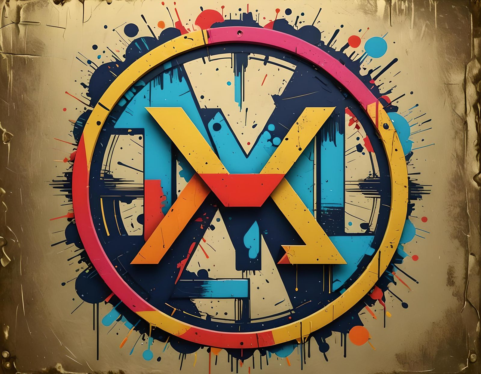 M Logo as Pop Art Screen Print in Bauhaus Style