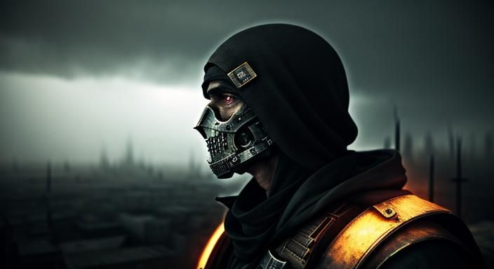 Dystopian Child Gunman: Hand-Drawn Fantasy Art