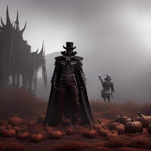Headless Horseman at a Freak Show, Matte Painting