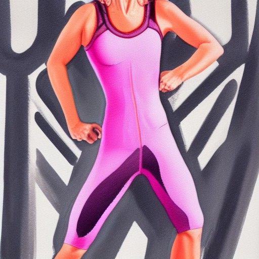 Gouache Painting of a Workout Suit with Goggles