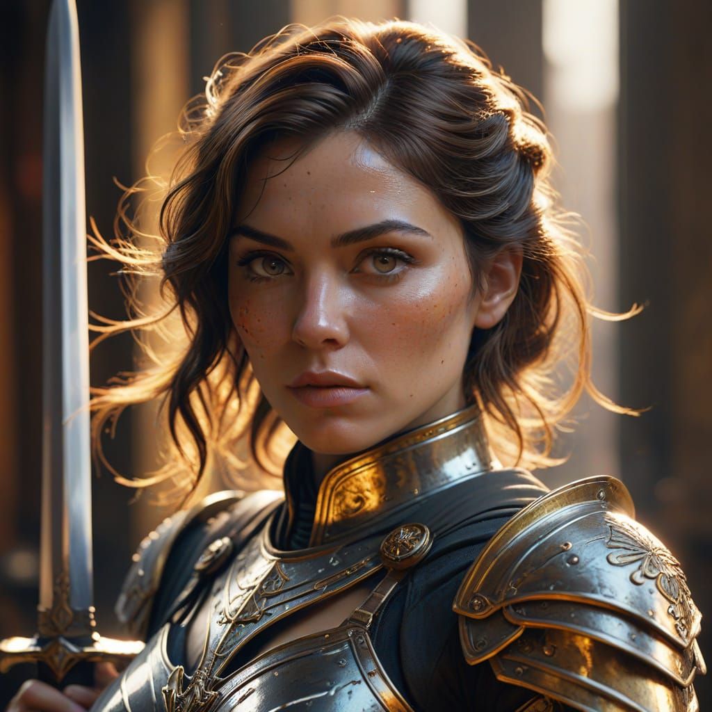 Lady Templar Portrait in Hyper-Realistic Digital Art