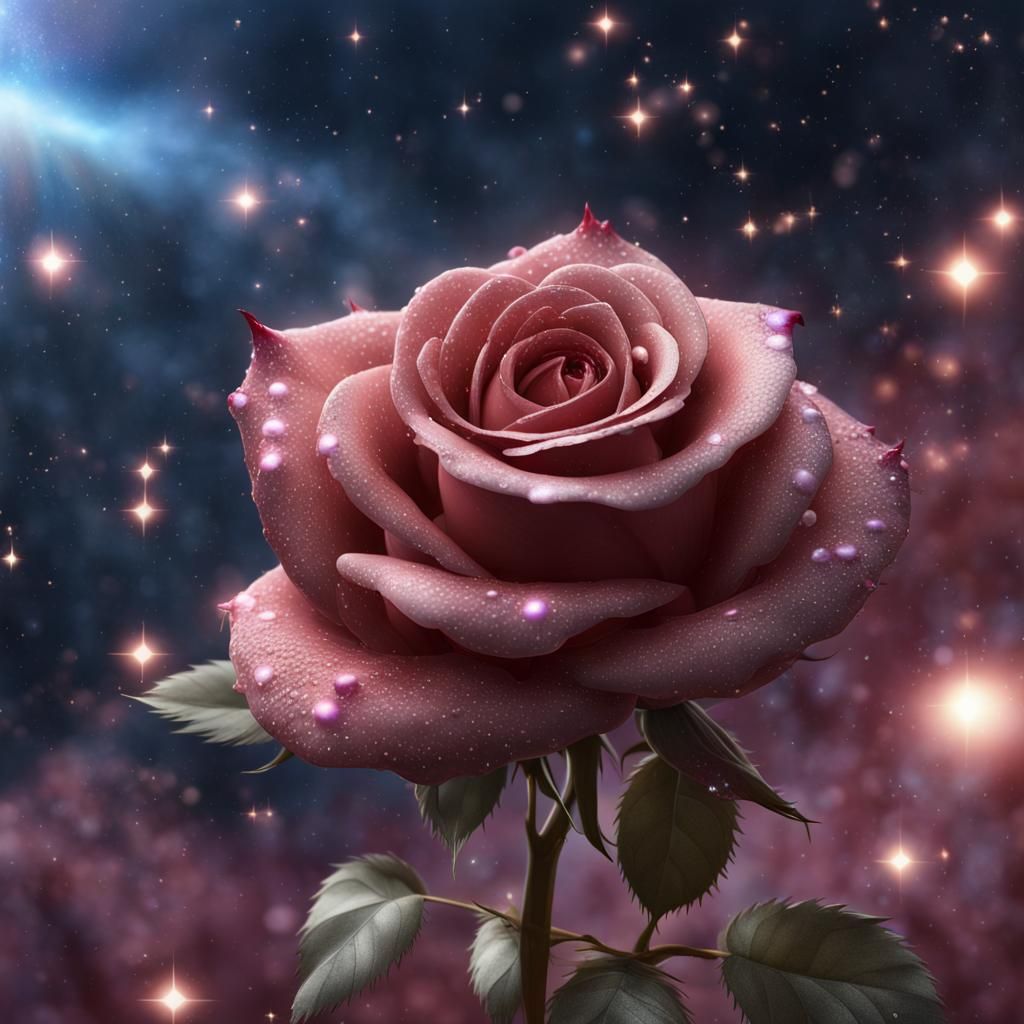 Galactic Rose with Sparkling Stars in High Resolution