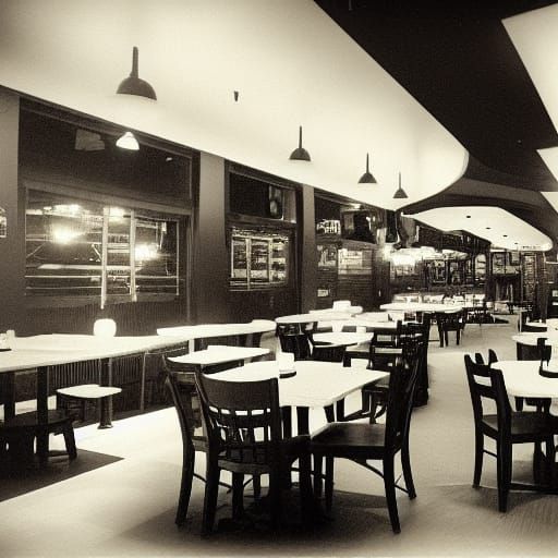 Night Cafe Interior Scene