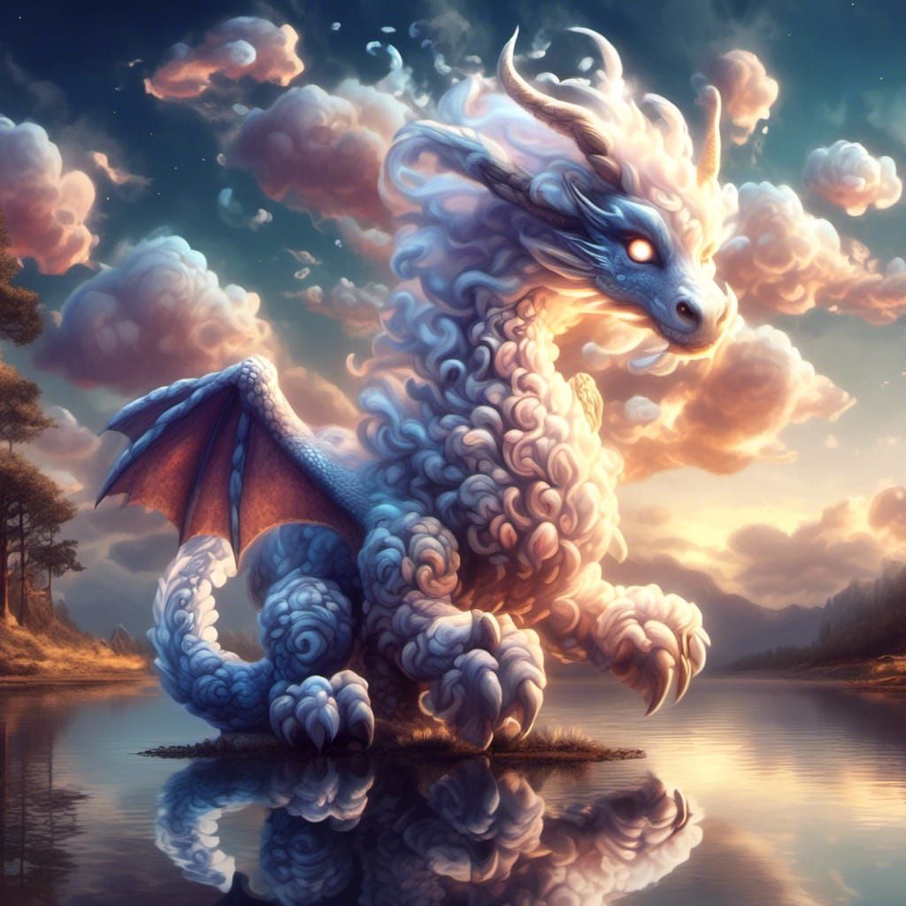 Cute cloud dragon