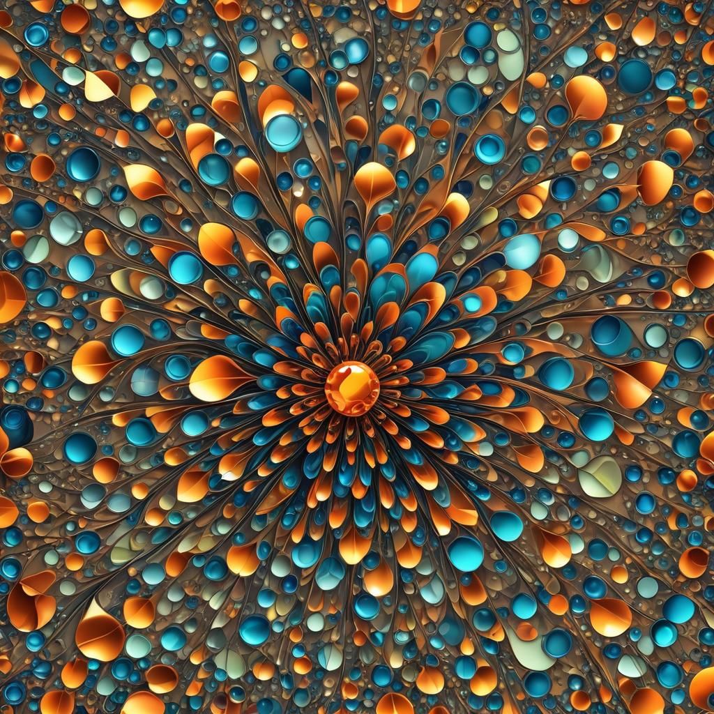 Magical Flower Glass Macro in Digital Abstract Art