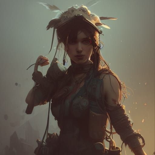 Post-Apocalyptic Portrait in Hyperdetailed Style