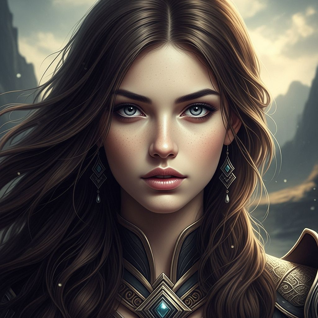 Hyperrealistic Portrait of a Beautiful Brunette Woman