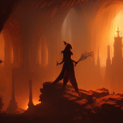 Detailed Wood Elf Bard in Dark Fantasy Style