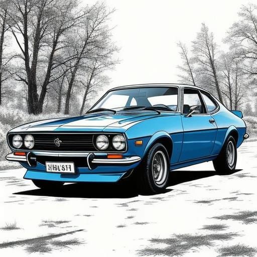 Ford Capri 2600 GT in Anime Style