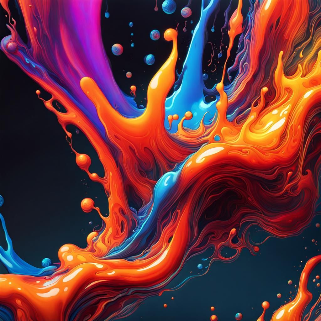 Abstract Flames in Glass Cylinder: Splash Art