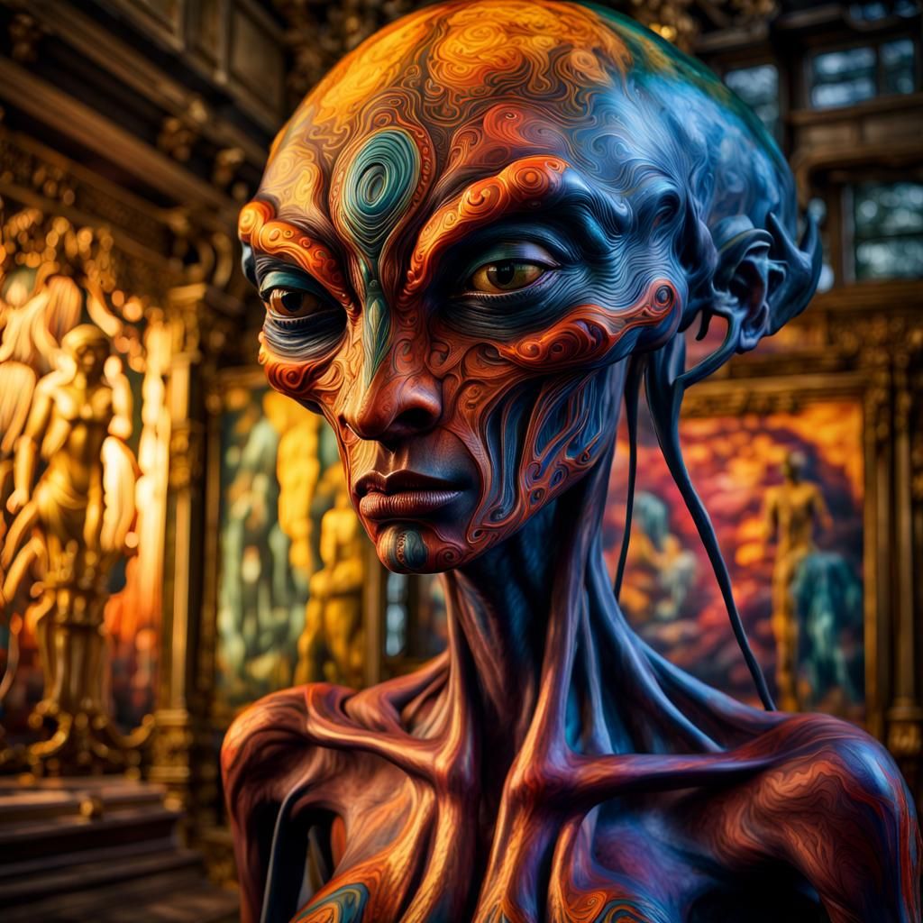 Beautiful and Complex Aliens in Subdued Lighting