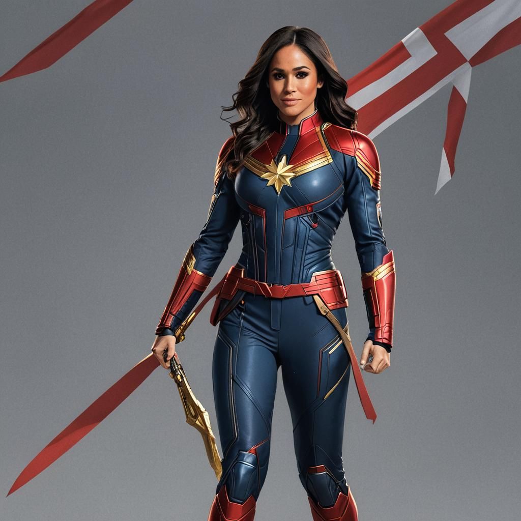 Meghan Markle as Captain Marvel with Dutch Flag