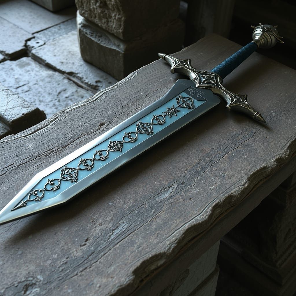 Ancient Ayleid Longsword on Weathered Shrine