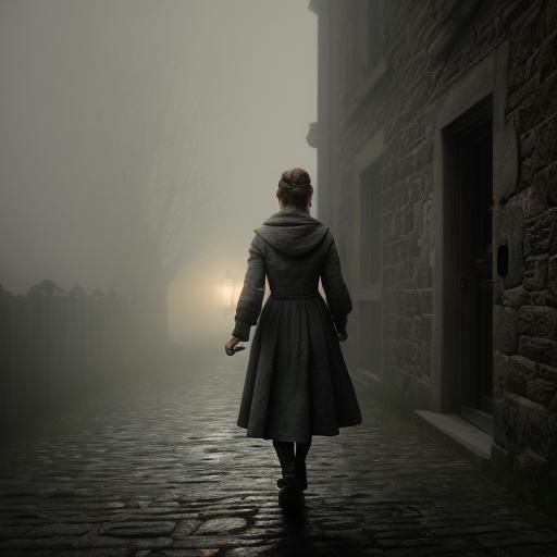 Mystical Portrait in Dimly Lit Alleyway