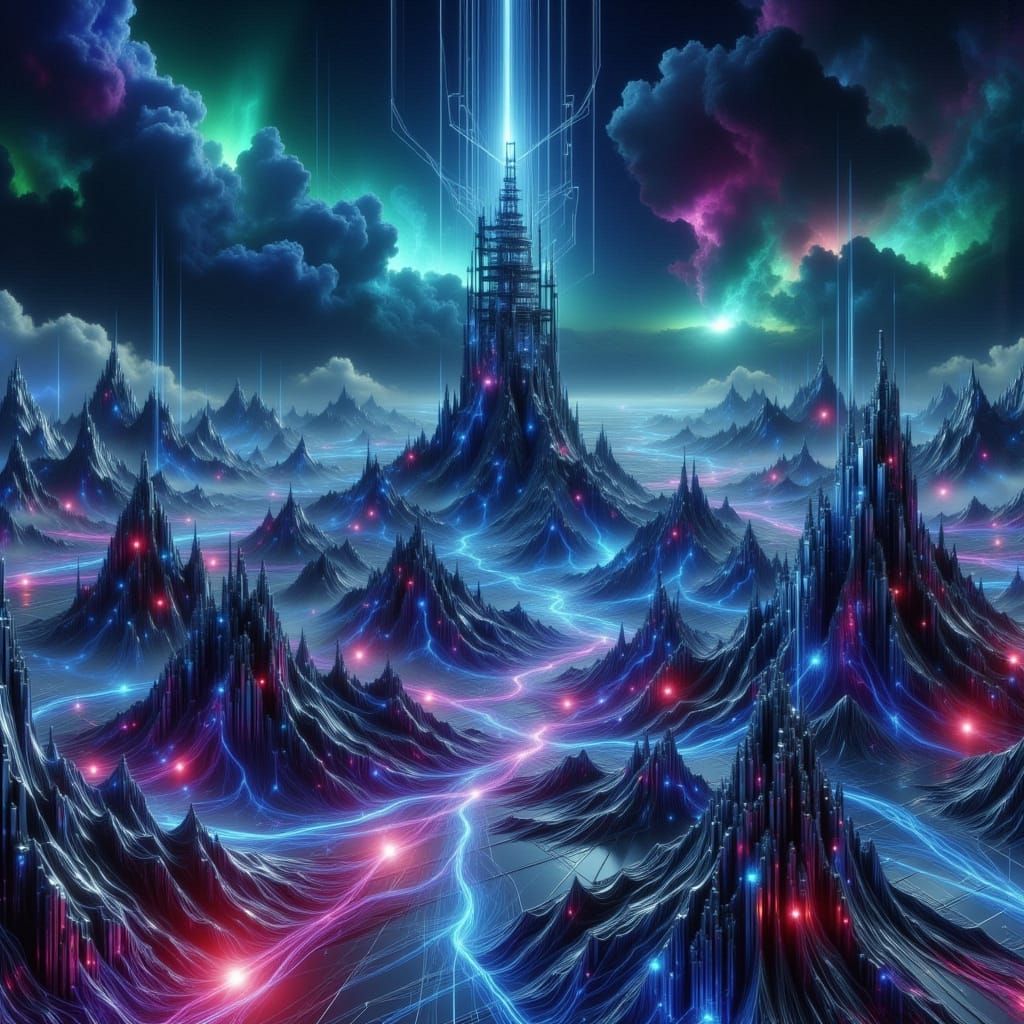 Cyberpunk Tower of Mind Control Transmits Hypnotic Signal