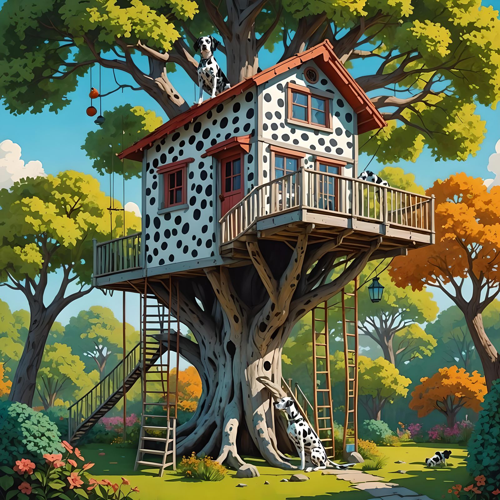 Dalmatian Treehouse No hoomans allowed
