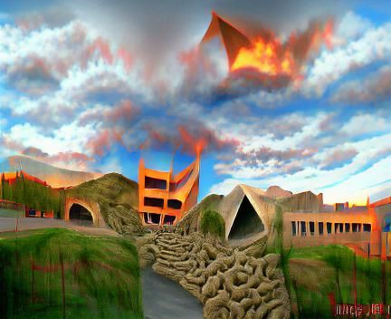 Hell Entrance: Hyperdetailed Brutalist Ink Drawing