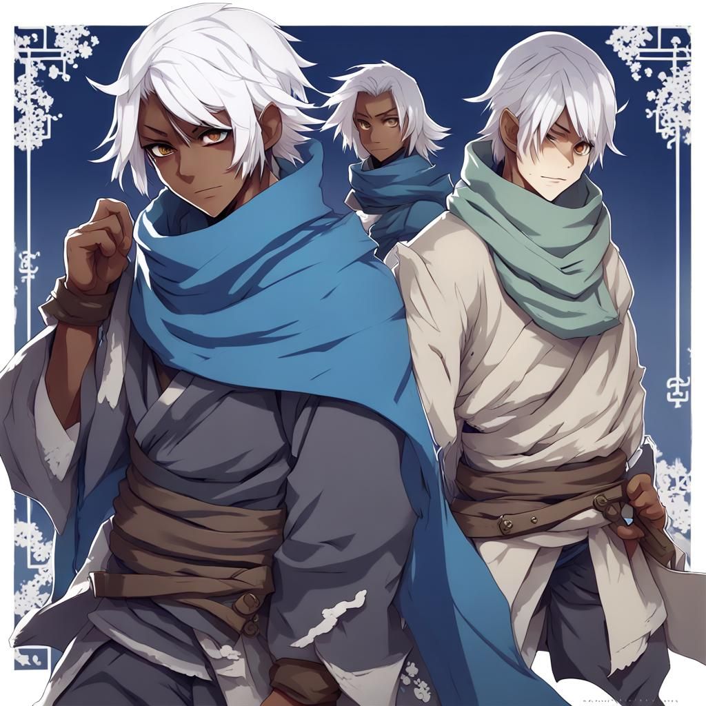 Dark-Skinned Halfling Rogue in Anime Style