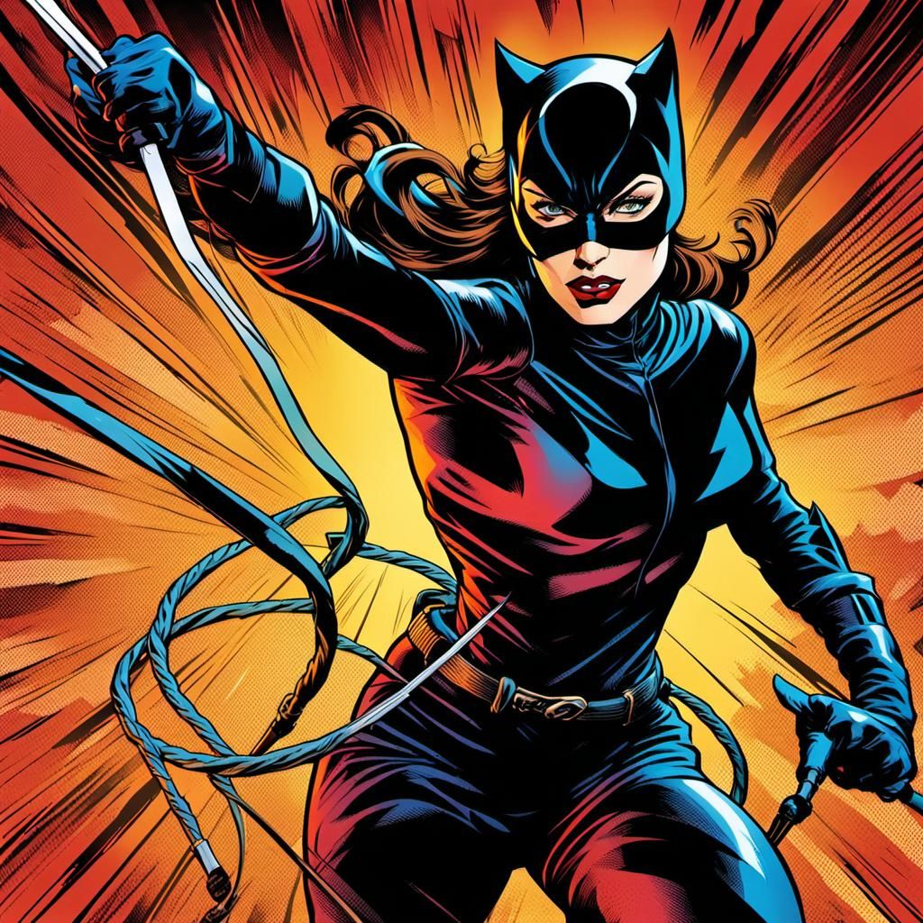 Catwoman's Whiplash: Pop Art Comic Book Action