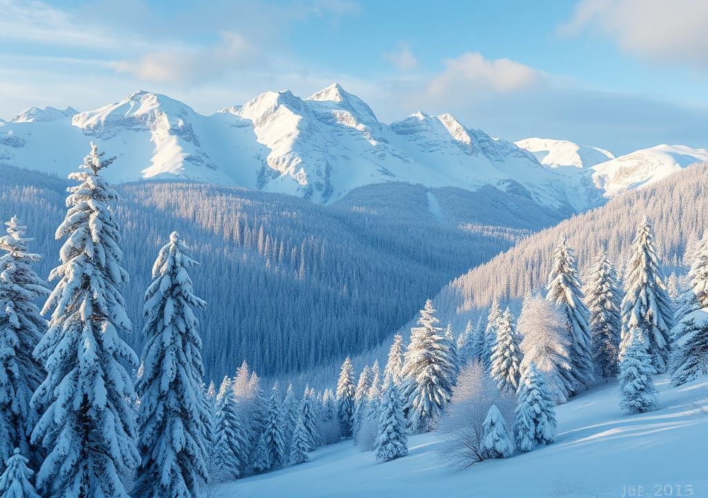 Hyperrealistic Snowy Landscape in Stunning Detail