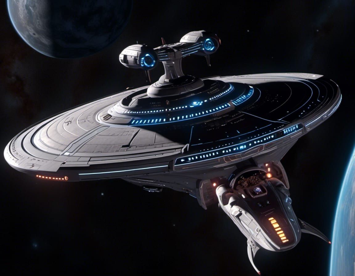 Federation Starship Docking at Deep Space Station K-9