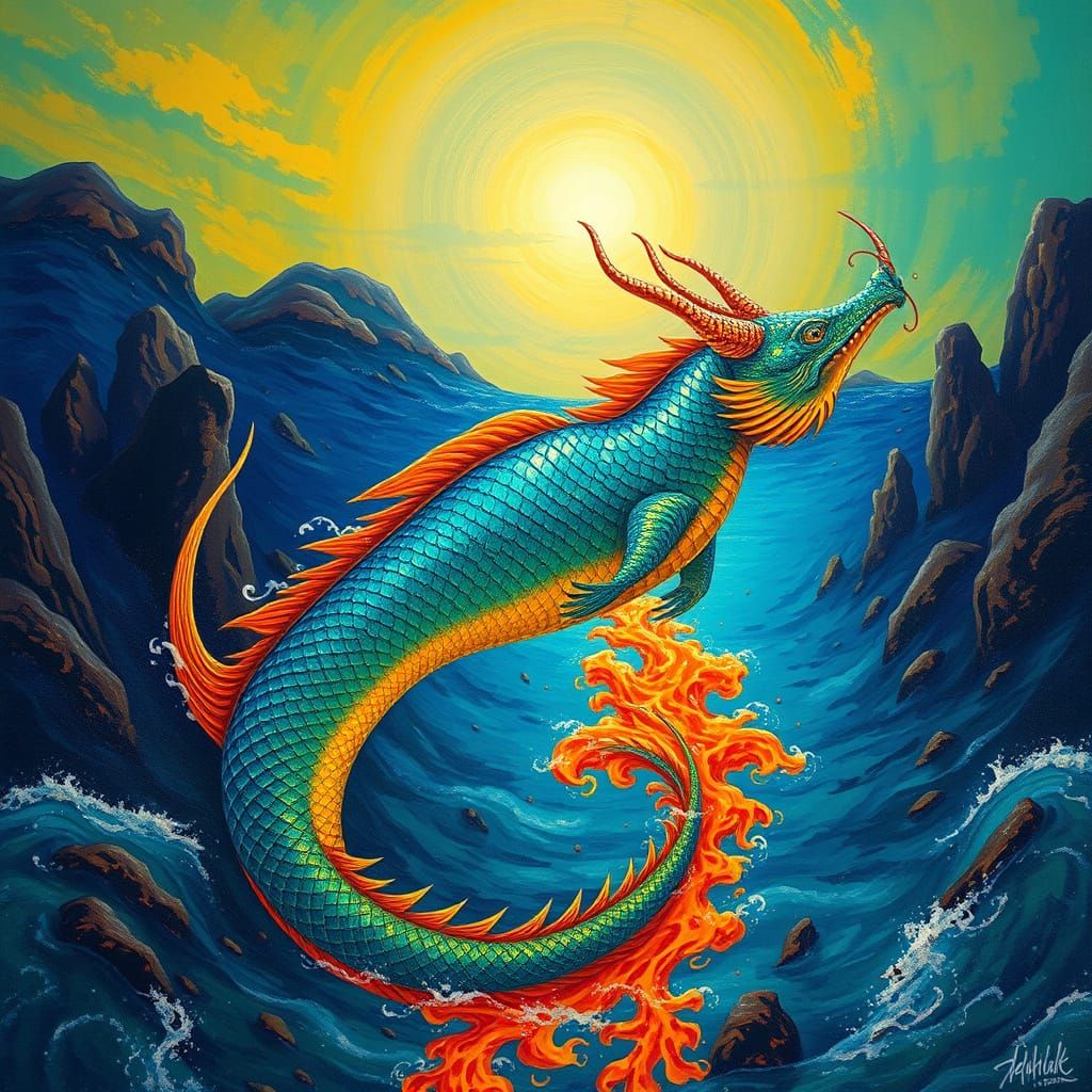 Majestic Dragon Dorado in Vibrant Oceanic Colors