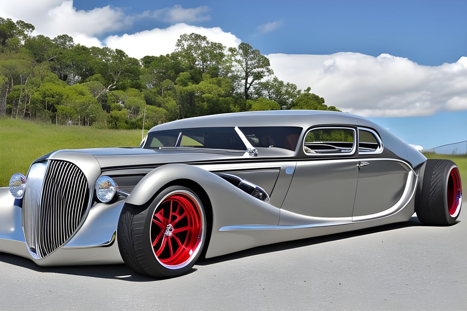 Candy Red Lowrider Burnout with Chrome Details