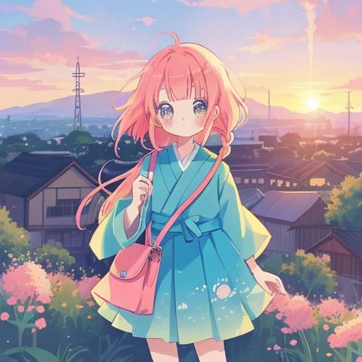 Anime Portrait of Girl with Taffy Hair