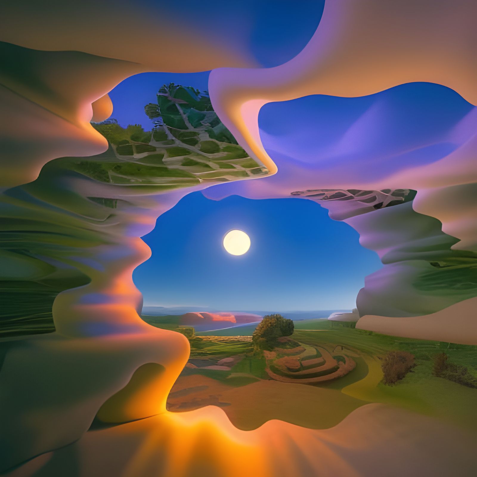 Surreal Dreamscape with Bizarre Transformations